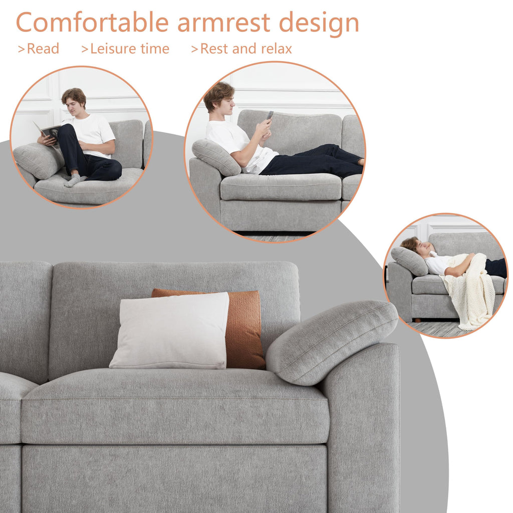 Oversized L Shape Sectional Cloud Modular deep seat Sofa
