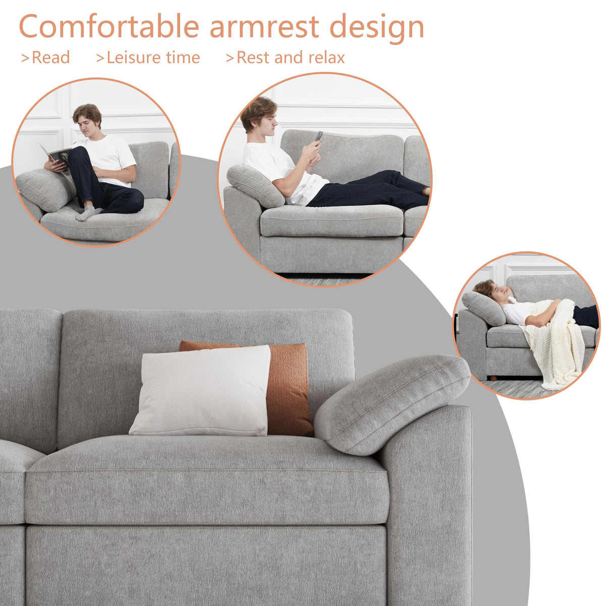Oversized L Shape Sectional Cloud Modular deep seat Sofa