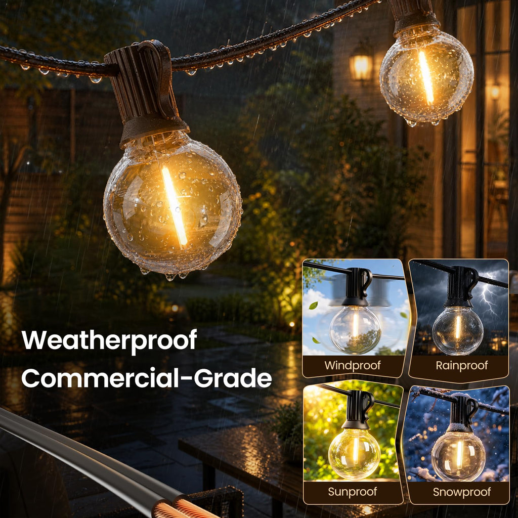 Outdoor String Lights 200 FT, Waterproof Outside Patio Light LED