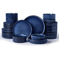 Star Stoneware Dinnerware Sets with Pasta Bowls, 24pc Dishes for 6