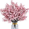 Babys Breath Artificial Flowers, 8 Bundles Cherry Blossom Pink Real Touch Fake Silk Flowers Bulk for Vase Home Office