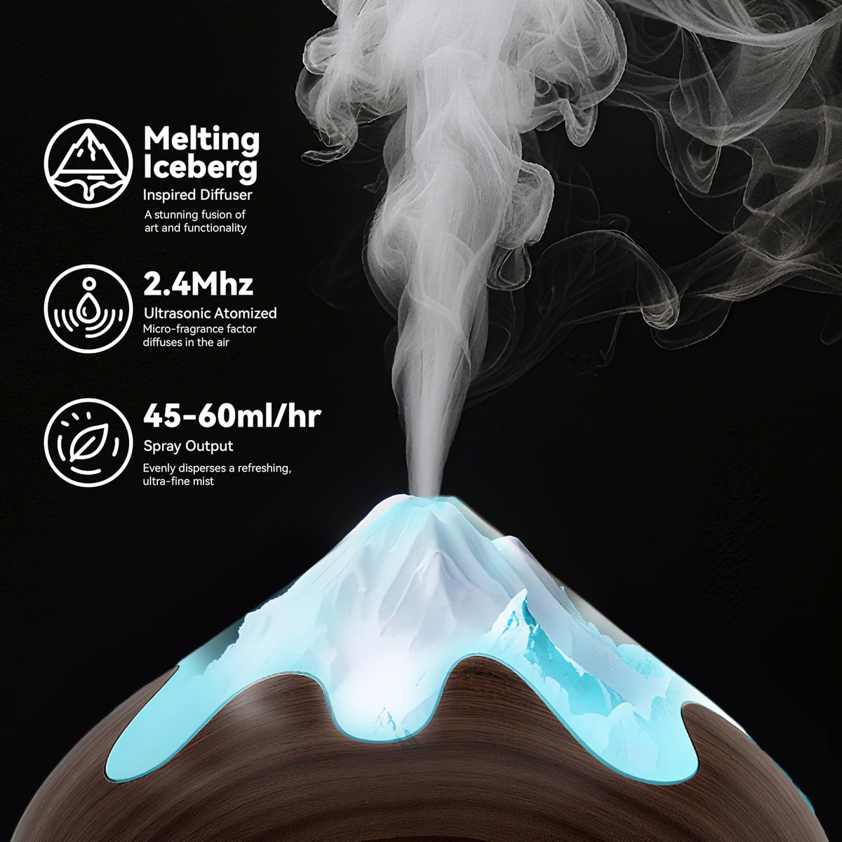 Essential Oil Diffuser, Aromatherapy Diffuser with Remote Control, Multifunctional Air Diffusers Room