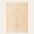 Beni Ourain Moroccan Rug, Cream Saffron Geometric Design (4x4 ft)