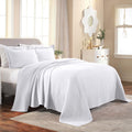 Cotton Bedspread, Jacquard Woven Matelasse Bedding, King, Ivory