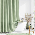 Boho Farmhouse Tufted Chevron 72"x66" Sage Green