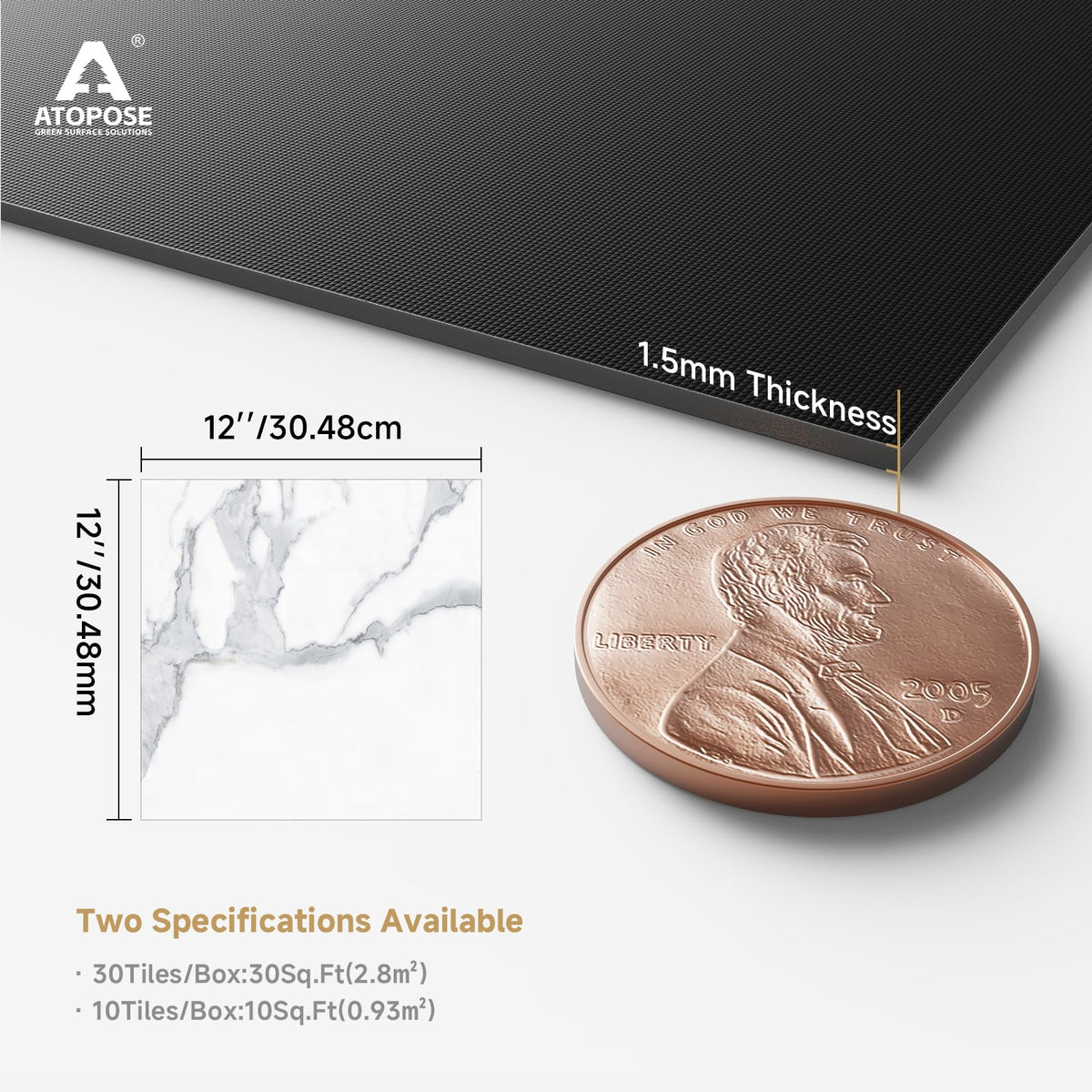 Peel and Stick Floor Tile Waterproof,Durable & Easy to Clean