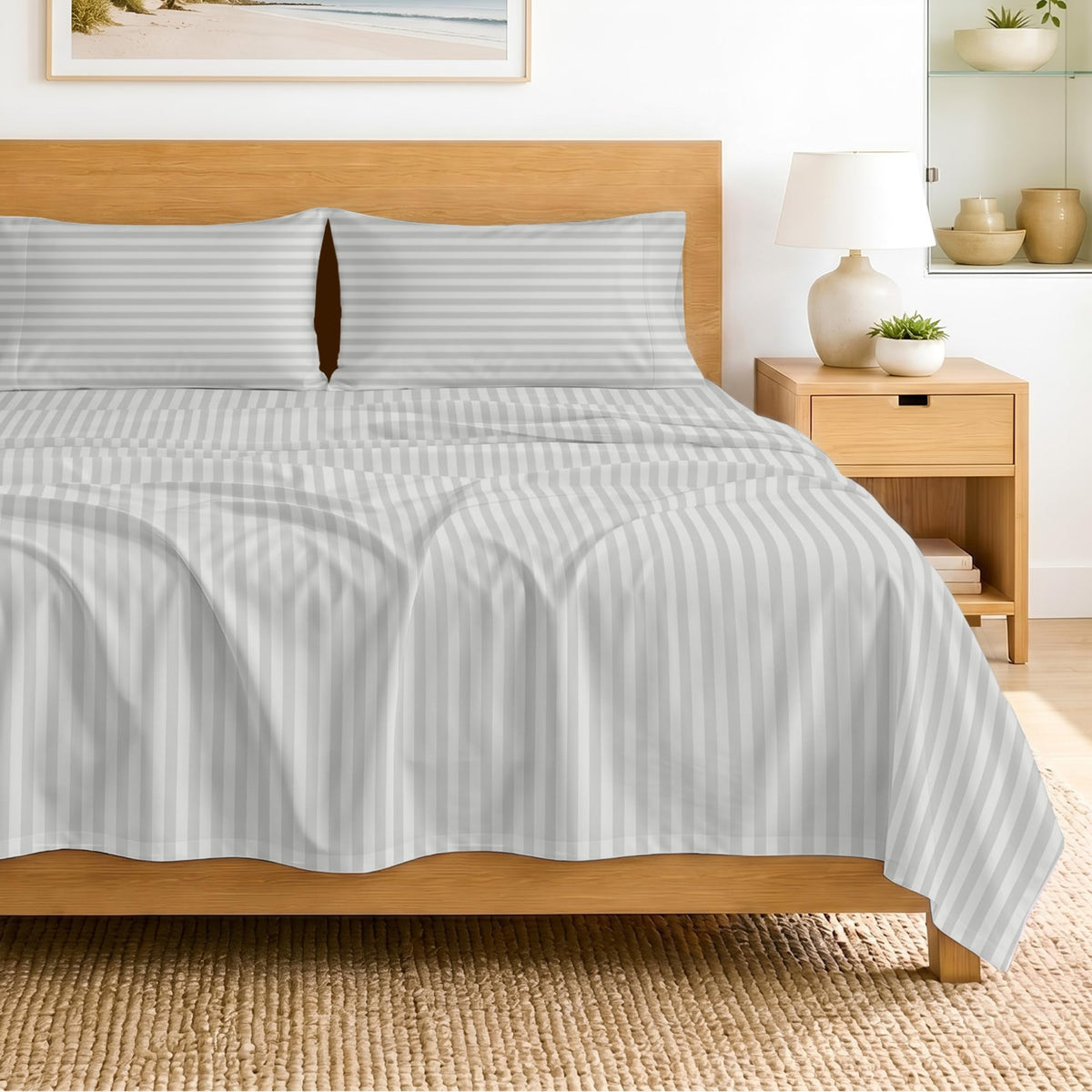 100% Egyptian Cotton Sheets - 600 Thread Count Sheets Set, Soft, Cooling, 15" Deep Pocket, Luxury Hotel