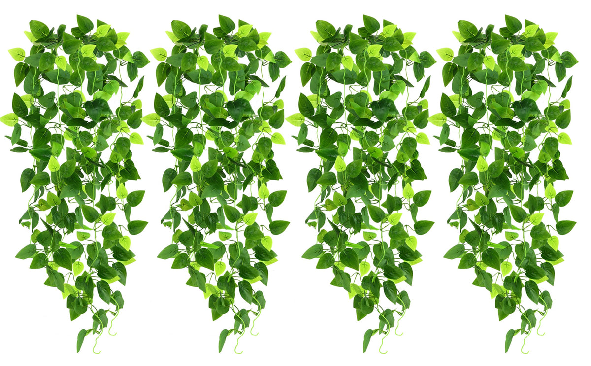 4pcs Artificial Hanging Plants 2.9ft Fake Ivy Vine Fake Ivy Leaves for Wedding Wall House Room Patio Indoor Outdoor