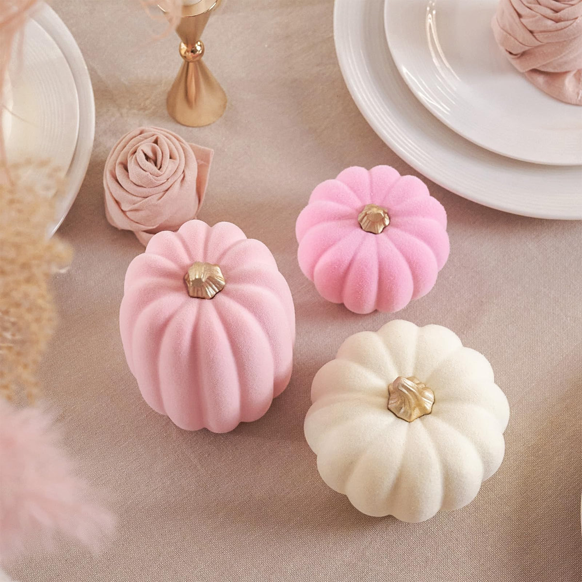Pumpkins Fall Decoration Thanksgiving Set for Decorating, 7PCS