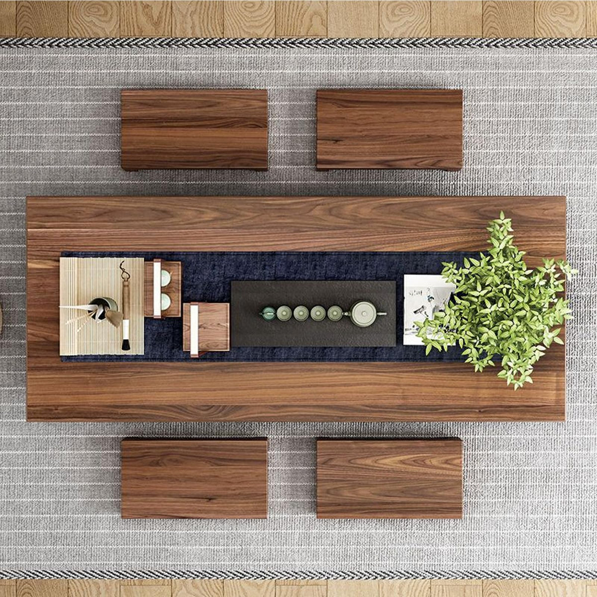 Solid Wood Japanese Floor Table Japanese Low Table Low-Profile Design Ideal for Tatami Seating Bedrooms and Tea