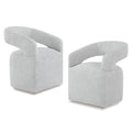 Upholstered Set of 2 with Casters, Light Gray