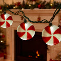 8.5Ft Christmas Candy String Lights, Old Fashioned Christmas Decorations Lights with 10 Red White Peppermint Candy