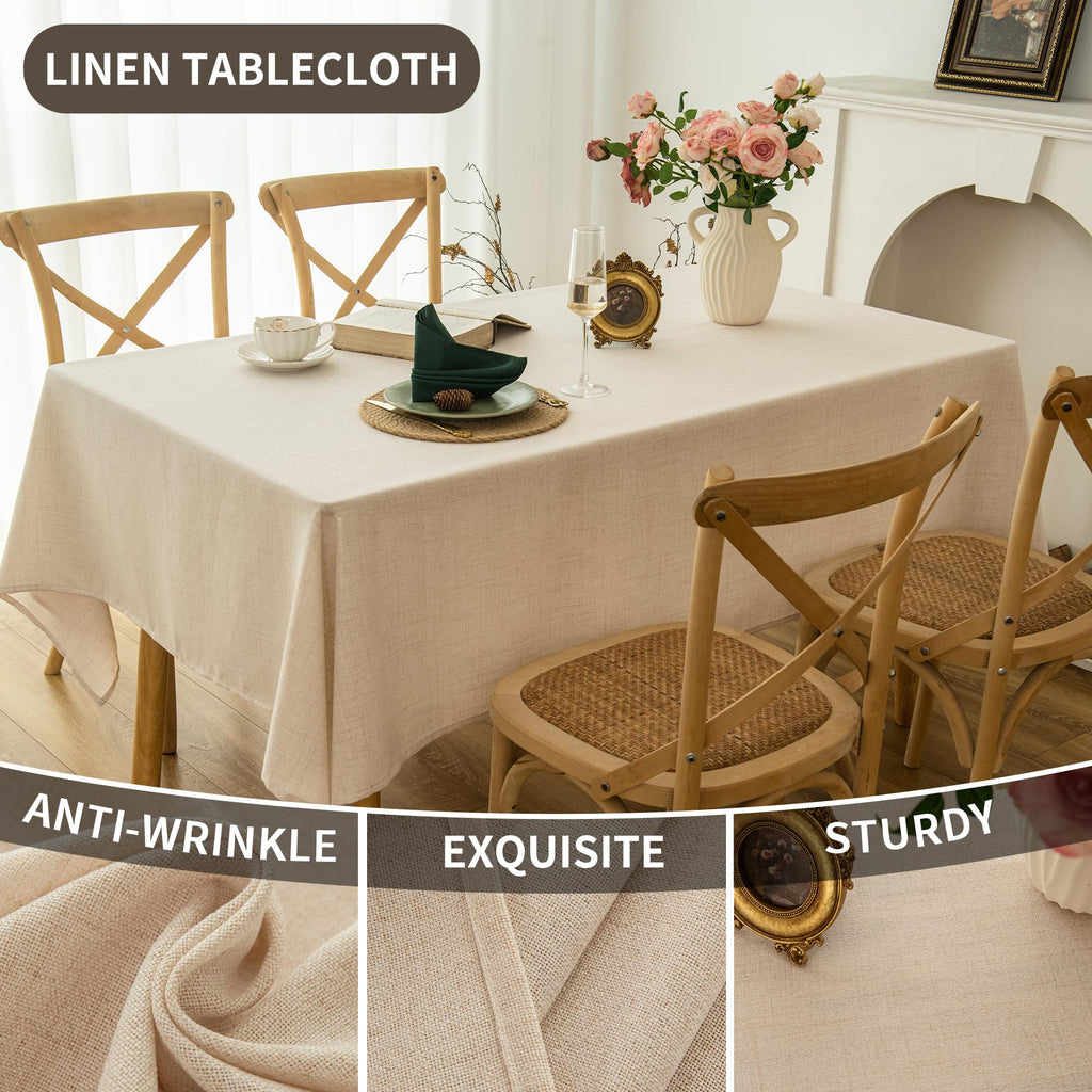 Natural Linen Rectangle Tablecloth