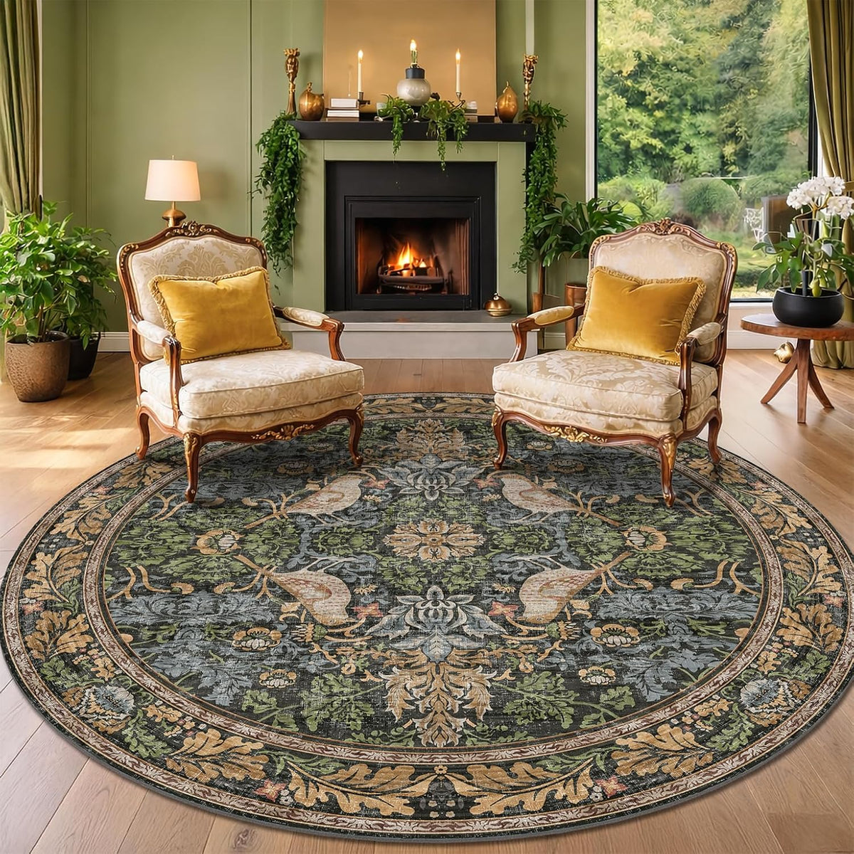 Washable Boho Round Rugs