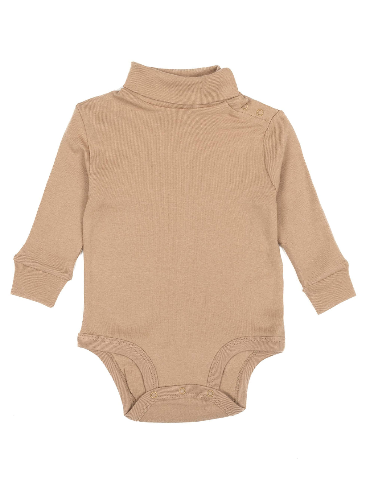 Baby Boys Girls Turtleneck Bodysuit 100% Cotton Beige Months