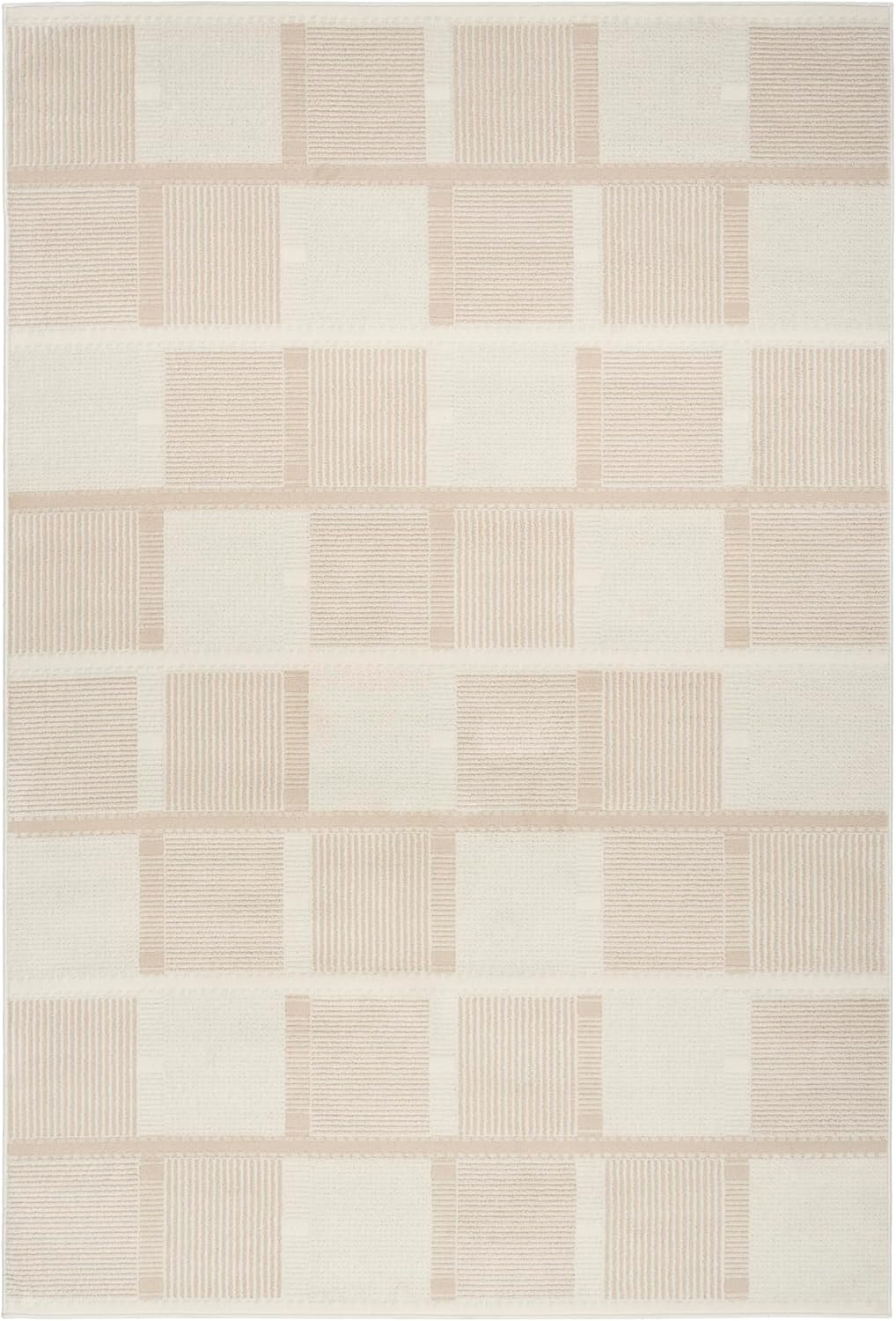 Home Nordic Ivory Taupe Area Rug - Easy Clean, Non Shedding, Bed Room, Living Room, Dining Room, Kitchen