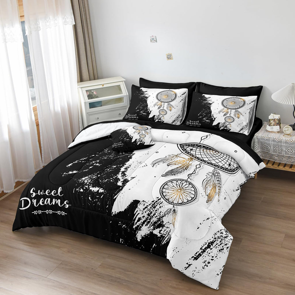 Dream Catcher Comforter Set 8 Pieces King Size Comforter with Sheets Mandala Boho Bedding Soft Quilt Set Abstract