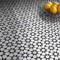 Medina Handmade Cement Tile in White and Black, 8"x8"