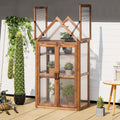Wooden Cold Frame Greenhouse with 3 Removable Shelves for Outdoor | Portable Raised Flower Planter Shelf w/