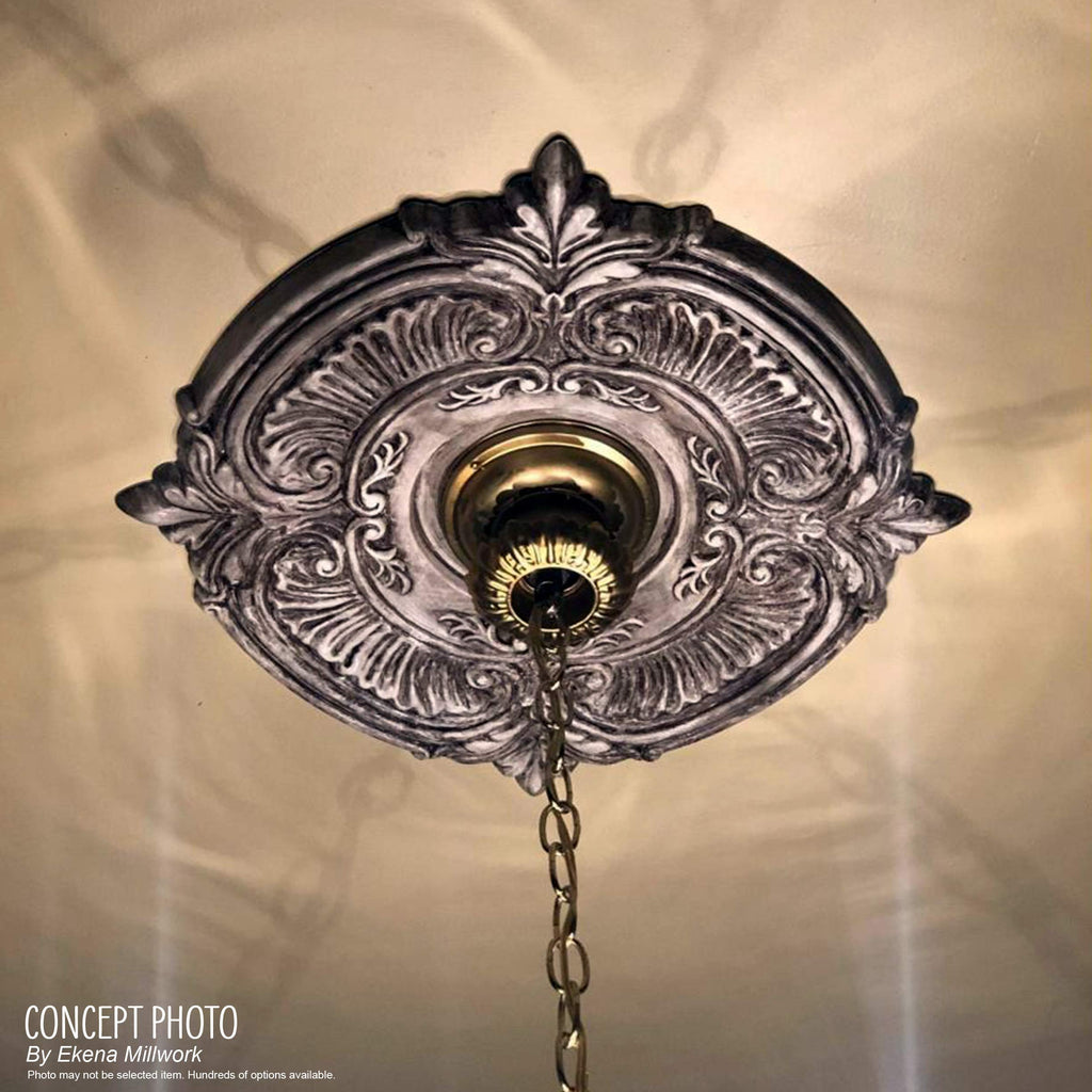 Attica Thermoformed PVC Ceiling Medallion (Fits Canopies up to 5"), 13"OD x 3 1/2"ID x 3/4"P