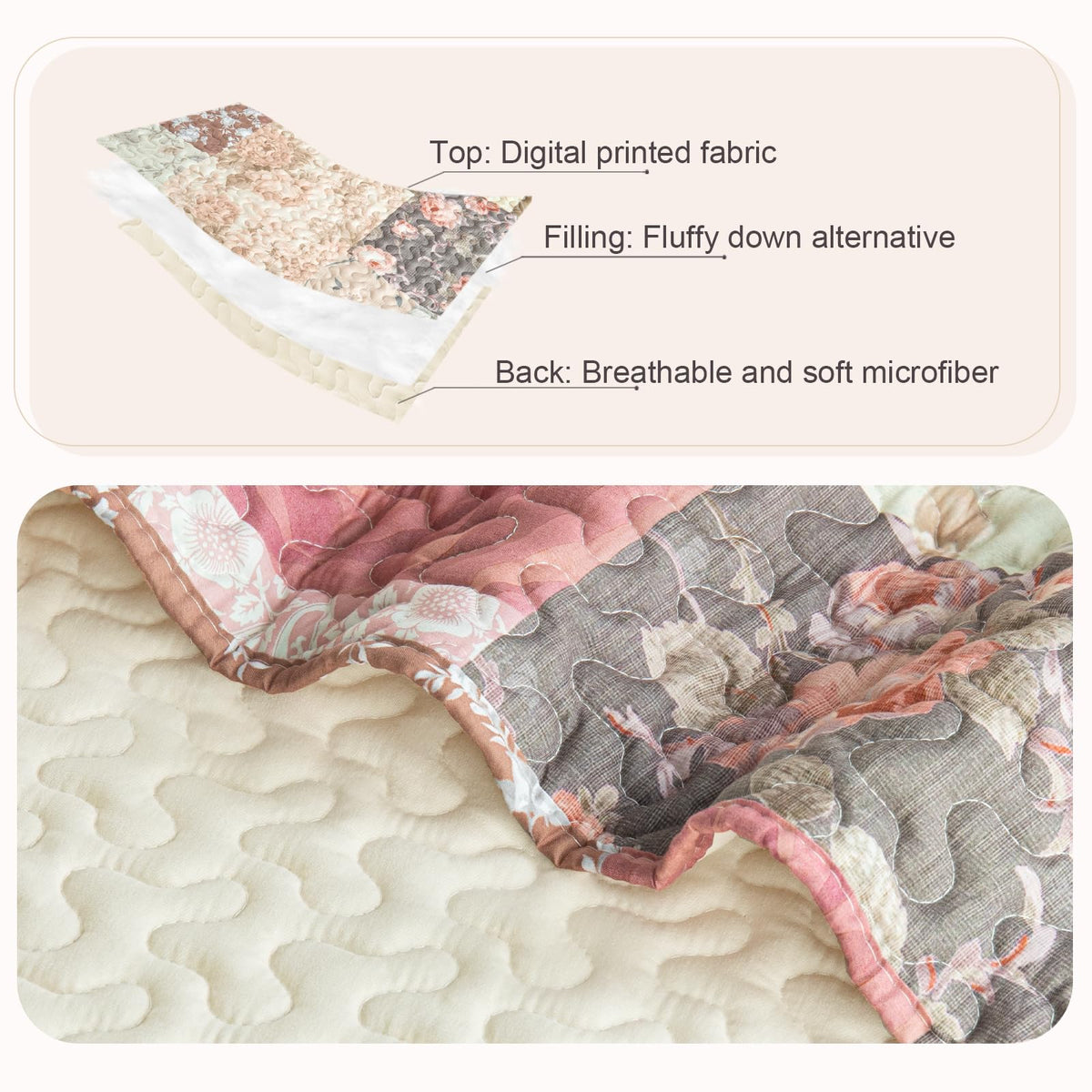 Quilt Set, Extra Soft Floral Bedspreads