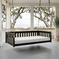 Beckett Heavy Duty Poly Daybed Swing in Black, Twin Size - Composite HDPE Porch Swing Bed Made from Recycled Plastic