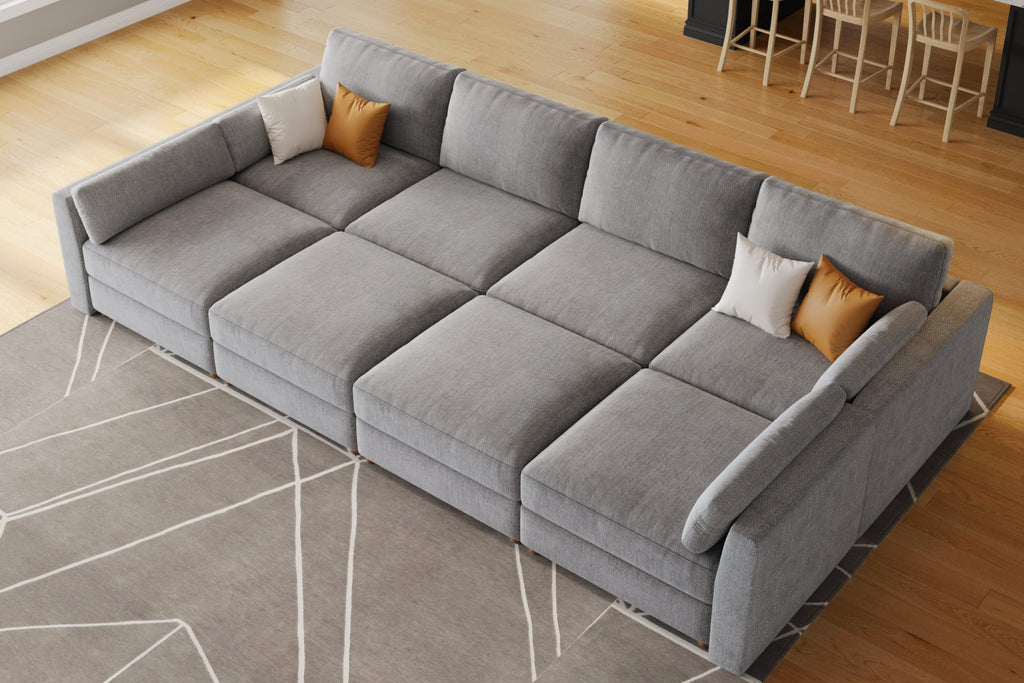 Oversized Modular Sectional Sleeper Sofa Bed Cloud Couches Gray