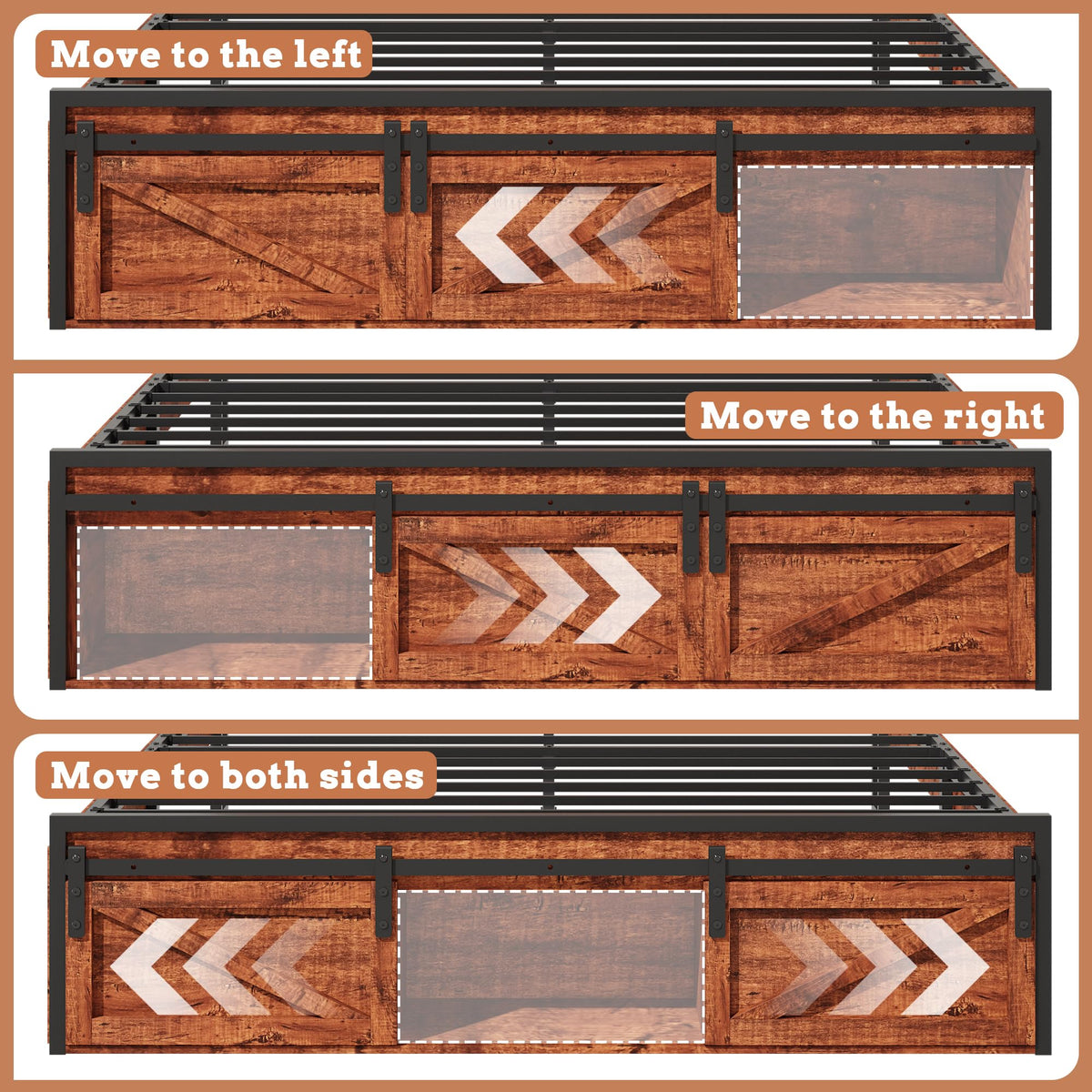 Bed Frame with Storage Headboard, Rustic Platform Bed Frames Under Bed Storage, Footboard Storage