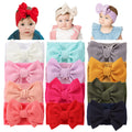 12 Pack Oversized Colorful Solid Stretchy Nylon Headbands with Big Bow Large Knot Hair Bows Soft Elastic Hair Bands