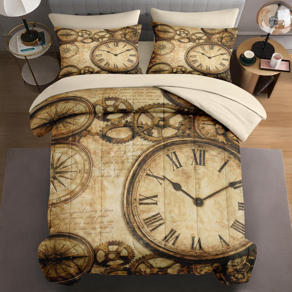 Full Comforter Set with Sheets, 7 Pieces Vintage Antique Bedding