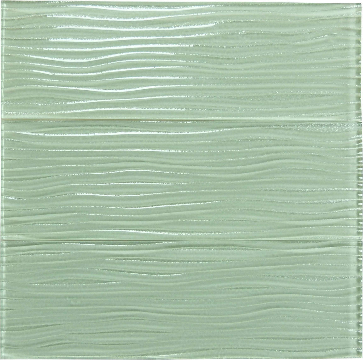 Oasis Tile Ocean Spray Green Wave | 4x12 Glossy Glass Subway Tile
