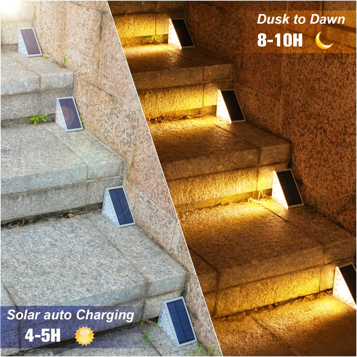 Outdoor Stair Lights 12 Pack, Solar Step Lights Waterproof IP67