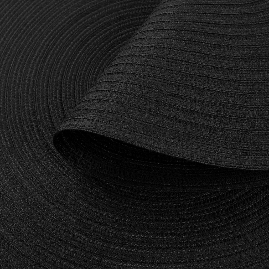 Round Braided Placemats Set of 8 Washable Cotton Polyester Woven Round Table Mats for Dining Tables 15 inch (Black, 8)