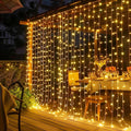 300 LED Curtain Lights, Plug in Fairy Curtain Lights, Christmas Hanging String Lights Outdoor for Window Backdrop