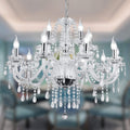 Twelve-Light Crystal Candle Chandelier in Maria Theresa-Style