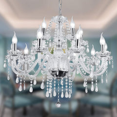 Twelve-Light Crystal Candle Chandelier in Maria Theresa-Style