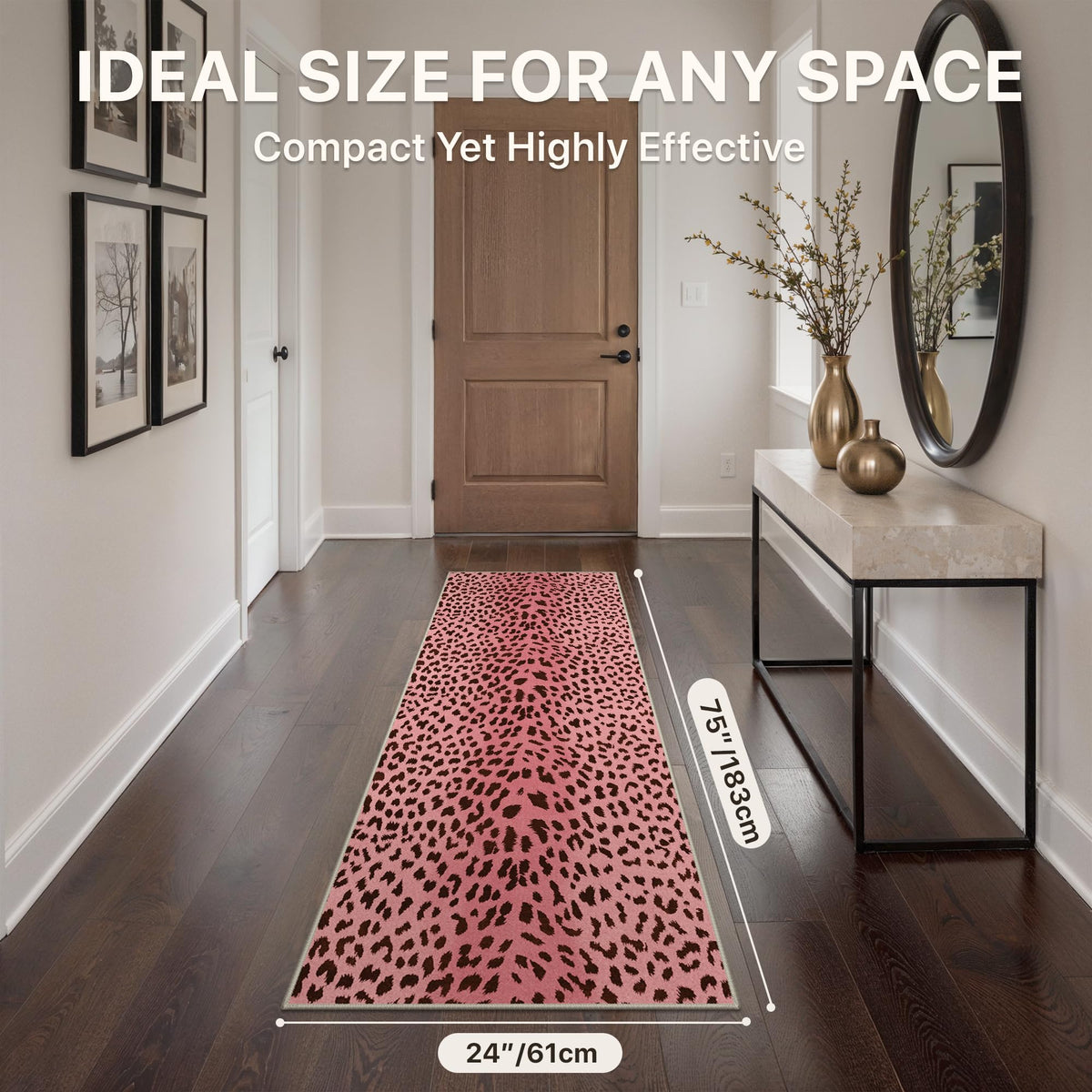 2'6"x6' Leopard Runner Rug Bathroom Kitchen Non Slip