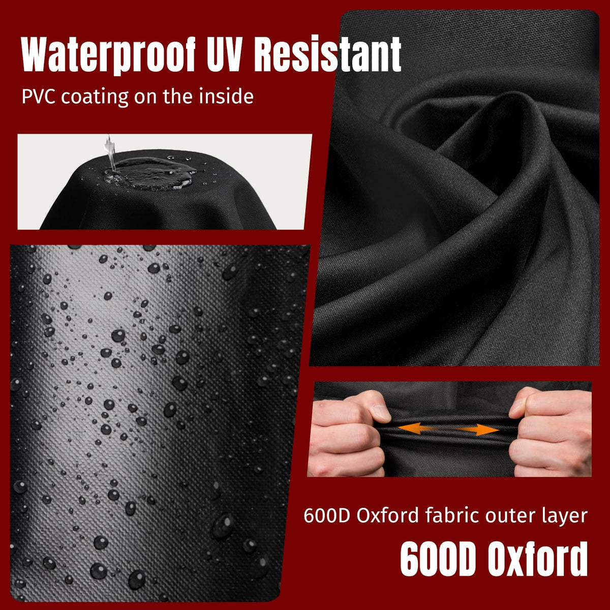 Round Fire Pit Cover for 22-32 Inch Fire Pit - Waterproof and Windproof, with Straps and Built-in Vents, 32 Dia x