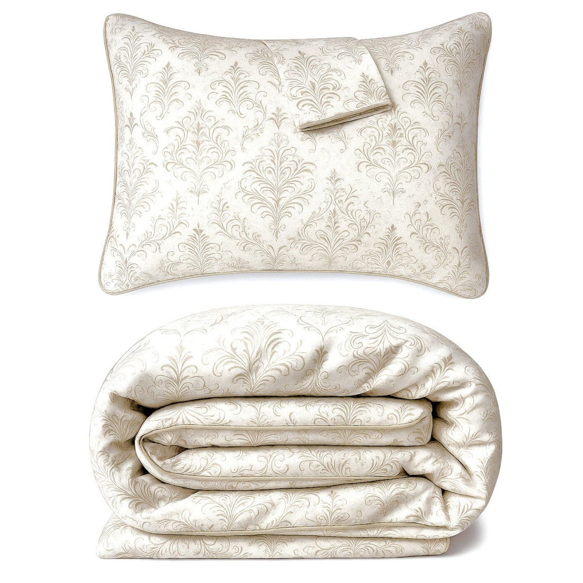Queen Size Duvet Cover Set, Luxury 100% Viscose Derived from Bamboo, with 2 Standard Shams, Button Closure/Corner