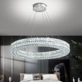 Large Modern LED Ring Crystal Chandelier for Living Room Ceilings
