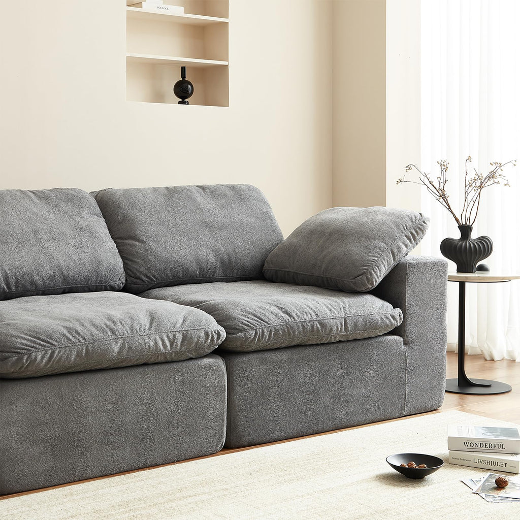 Modular Sectional Sofa, 3-Piece Corduroy Couch with Chaise, Deep Seat Oversized Lounge Sofa, Convertible Comfy Couch