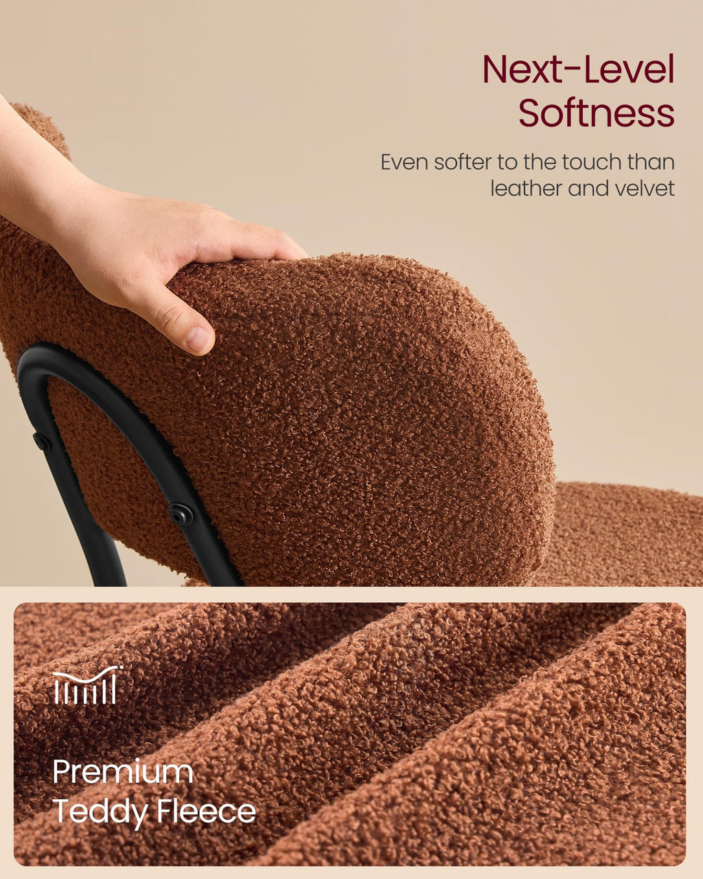 Boucle Set of 6, Upholstered Kitchen Chairs