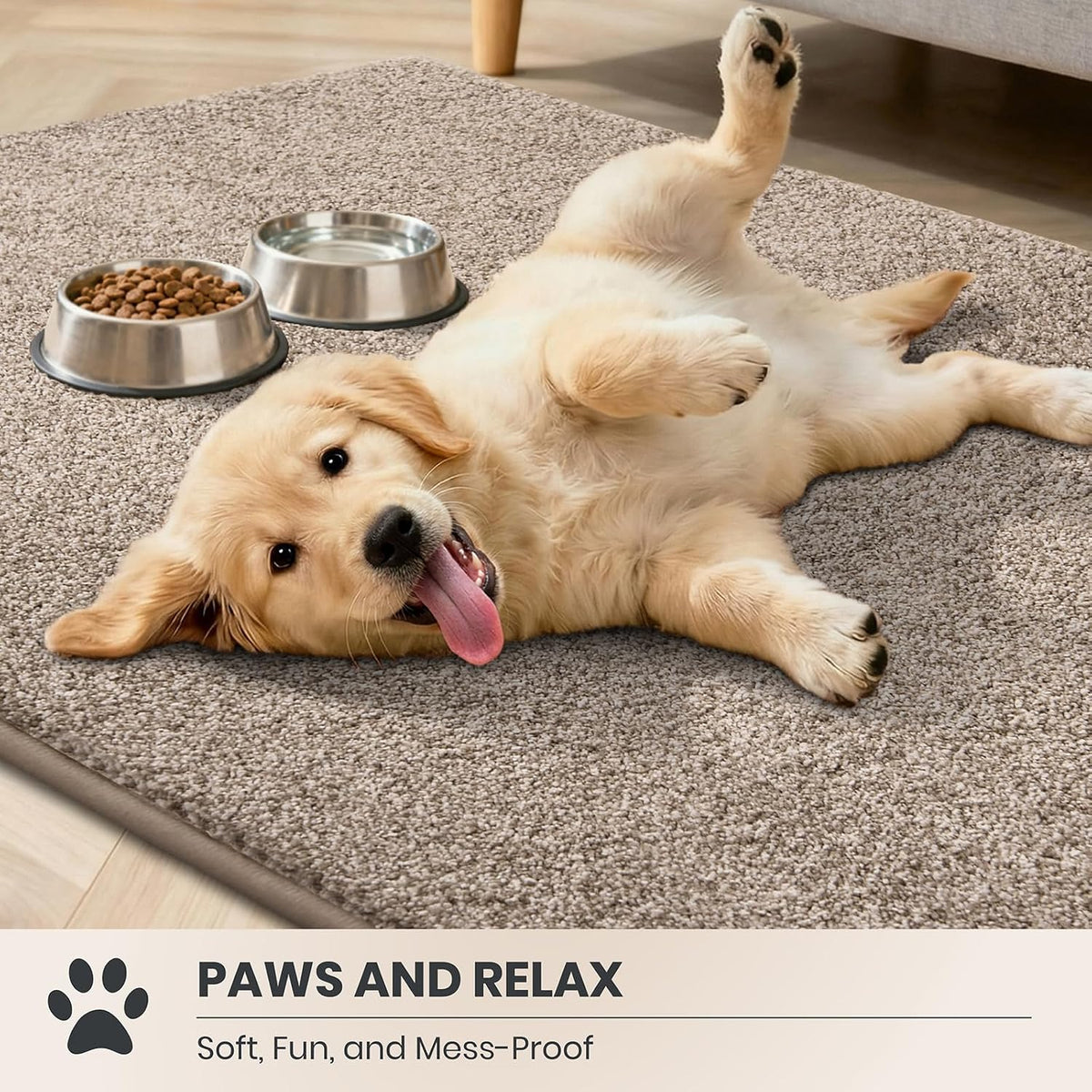 Dirt Trapping Indoor Door Mat, 34" x 59", Taupe | Machine Washable, Non-Slip, Waterproof TPR Backing, Super