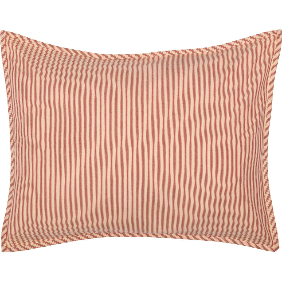 Sawyer Mill Red Ticking Stripe Standard Sham 21x27 Bedding Accessory