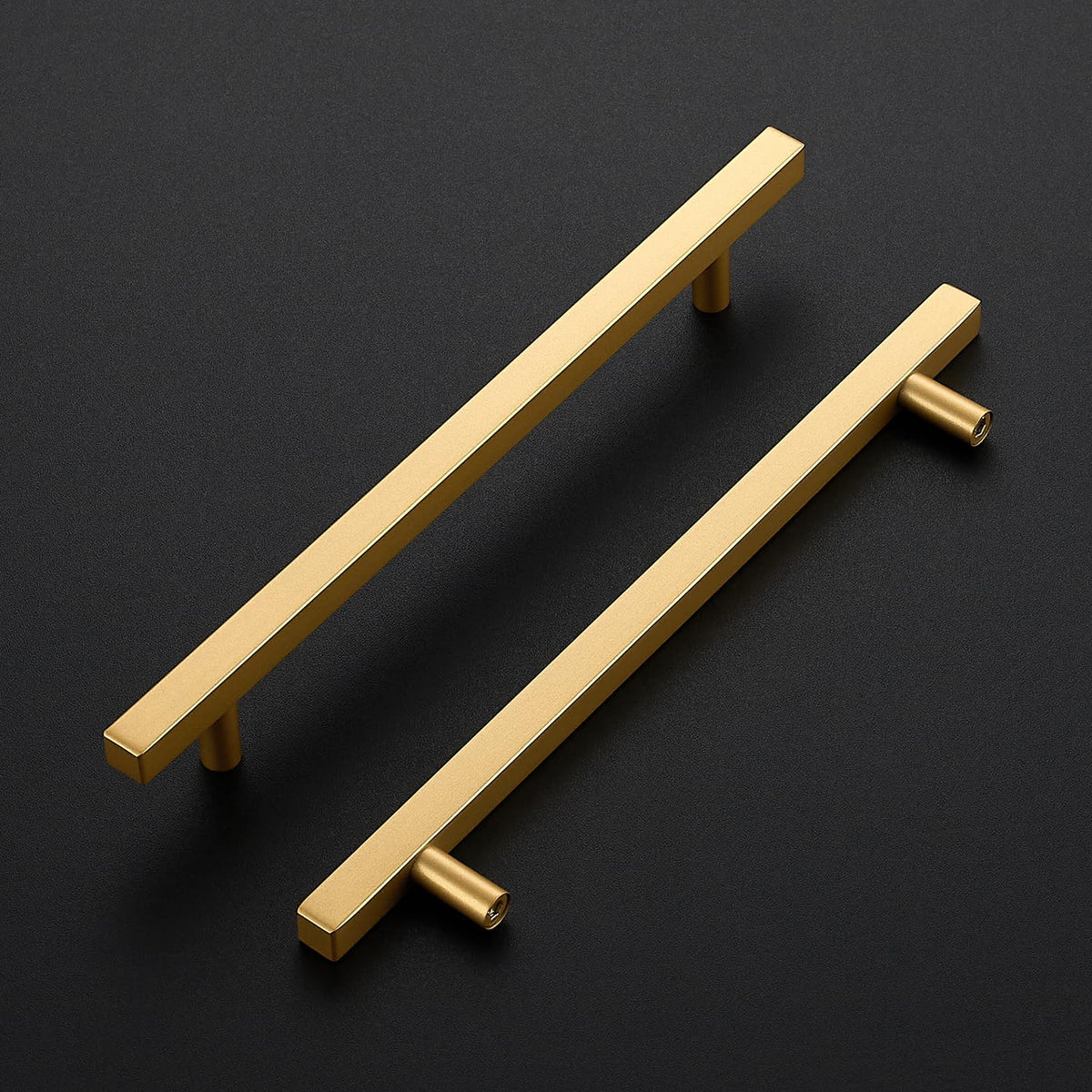 Champagne Gold Handles Square Cabinet Hardware 8 Inch 5 Pack