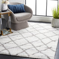 Tahoe Shag Collection Area Rug, White & Grey, Moroccan Boho Design, Non-Shedding & Easy Care, 1.2-inch