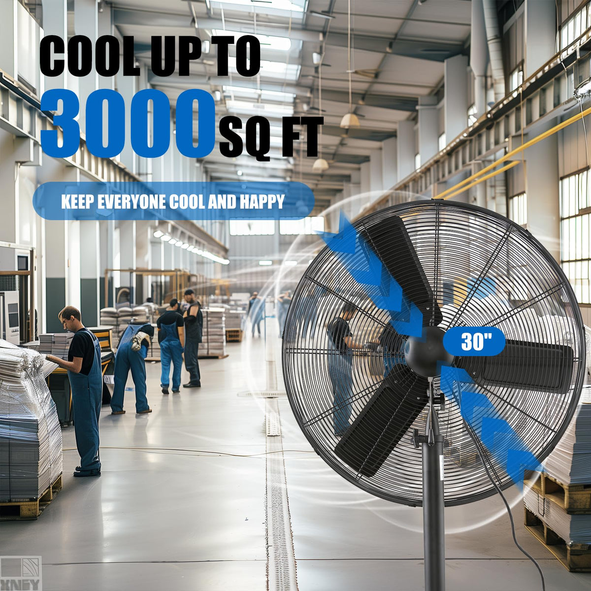 ILG8P30-72 Commercial Pedestal Floor Fan, 30-Inch, Industrial Heavy Duty Floor Standing Fan with 7261 CFM, Perfect