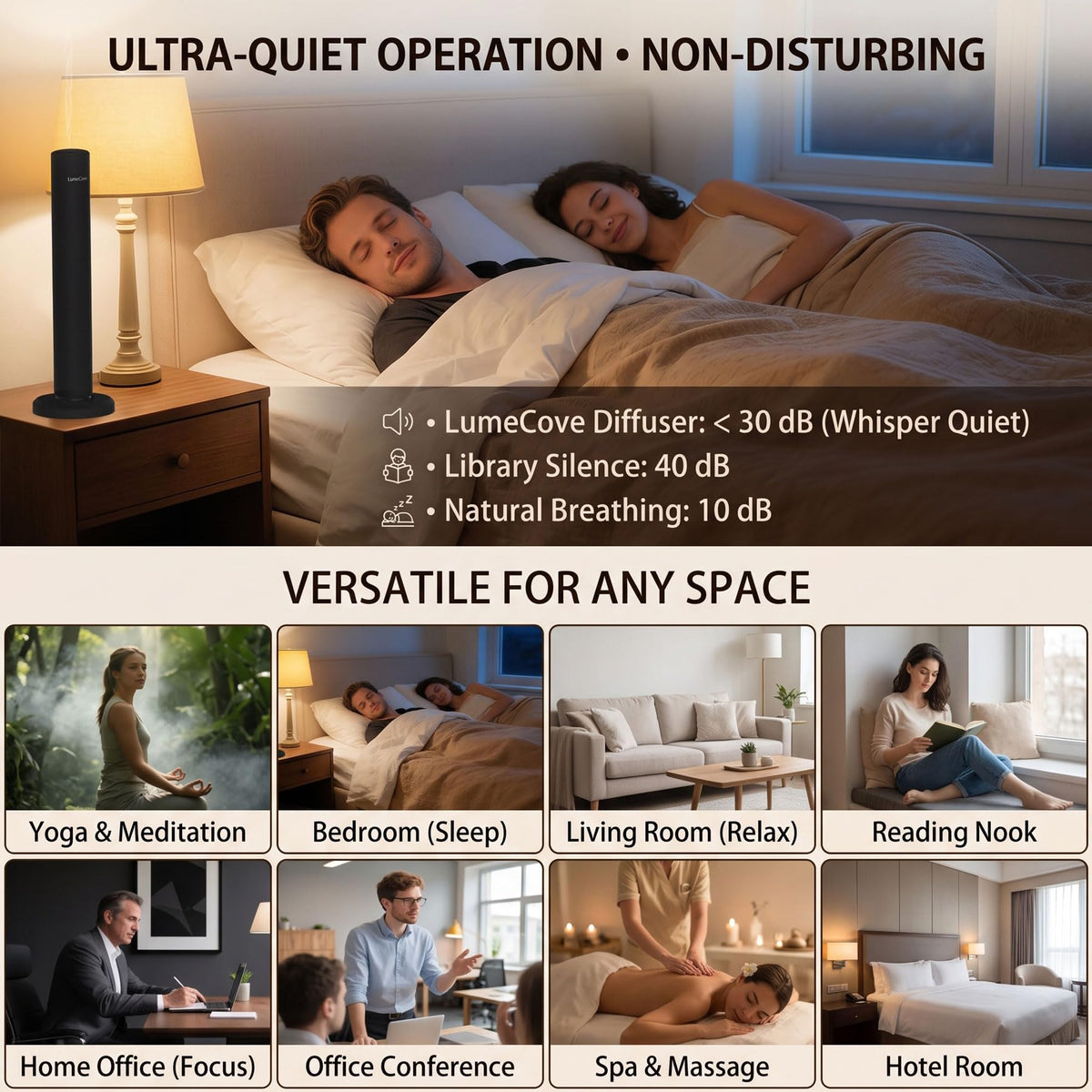 Waterless Essential Oil Diffuser Cold Air Nebulizing Desk Scent Diffuser