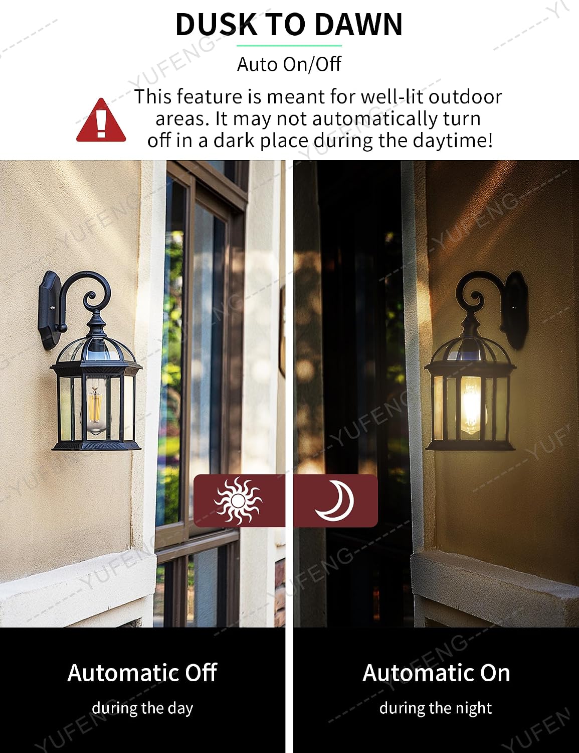 Dusk to Dawn ST19 LED Edison Bulbs 6W Soft White 2700K 4 Pack