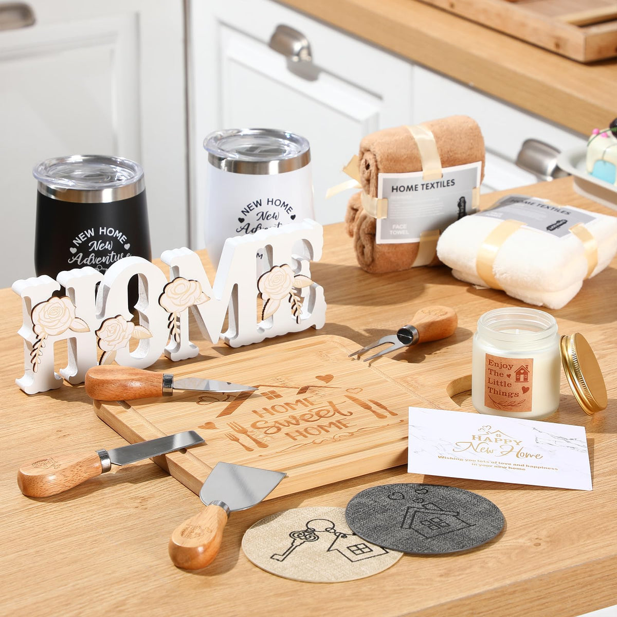 Housewarming Gifts New House -19 Pcs Closing Gifts for Couple Friend Women Men Home Buyers, House Warming Basket for